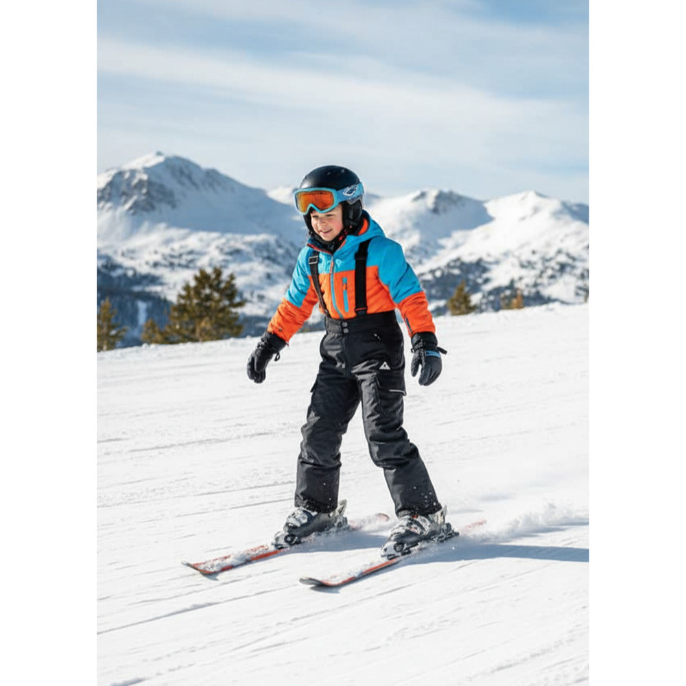 Gerry water proof Snow pants with suspenders kids , Size S 7/8 Black Unisex